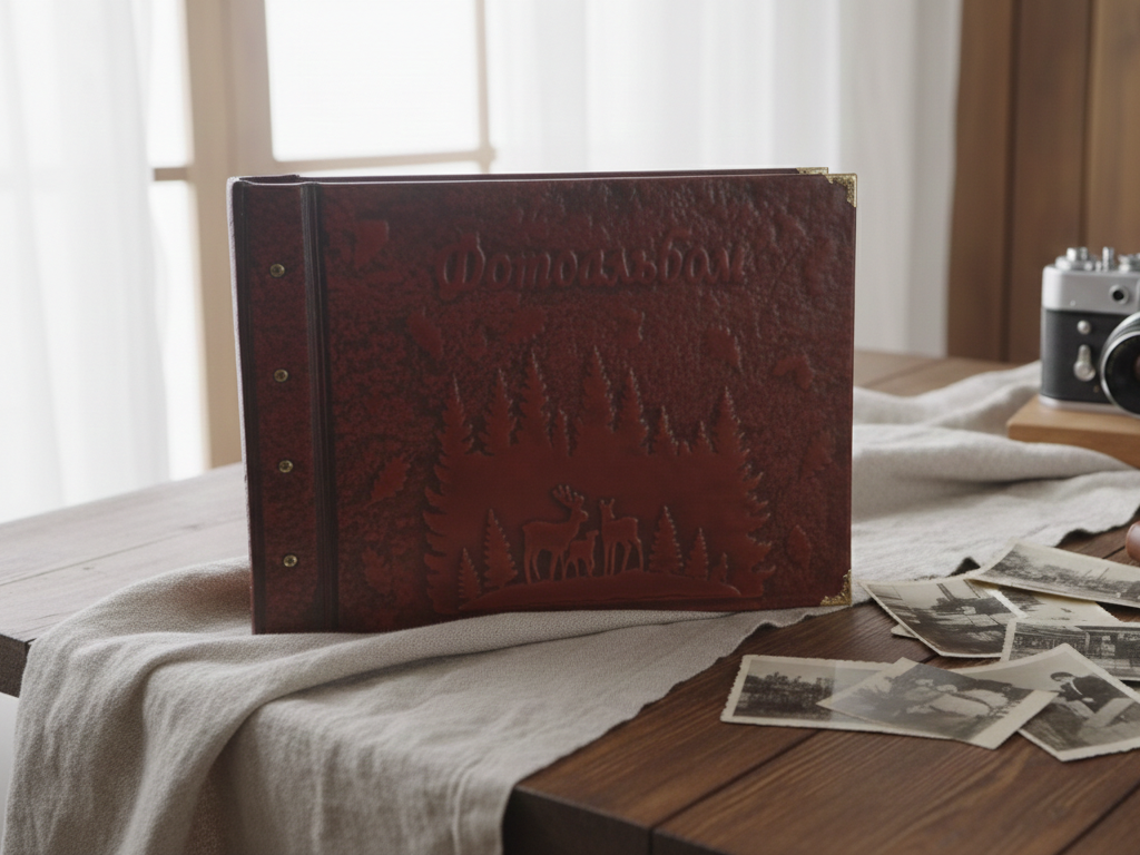 Коллекционный ретро фотоальбом большого формата, handmade, на 150 фото