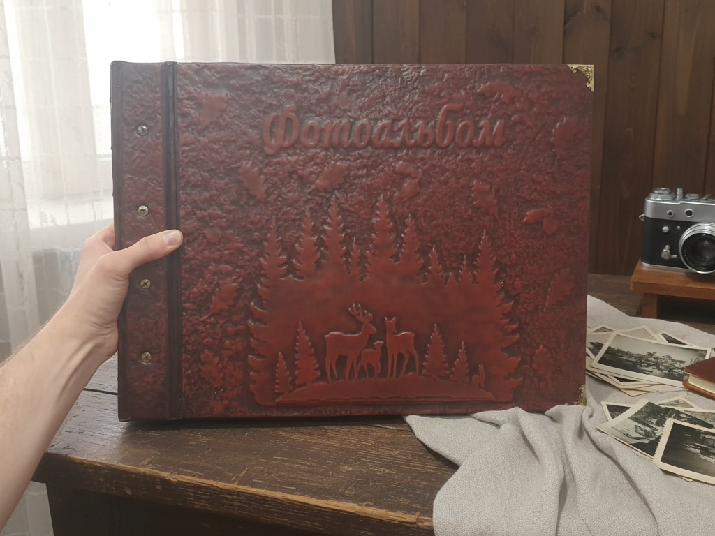 Коллекционный ретро фотоальбом большого формата, handmade, на 150 фото — изображение 3